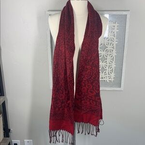 Coach red leapoard winter scarf